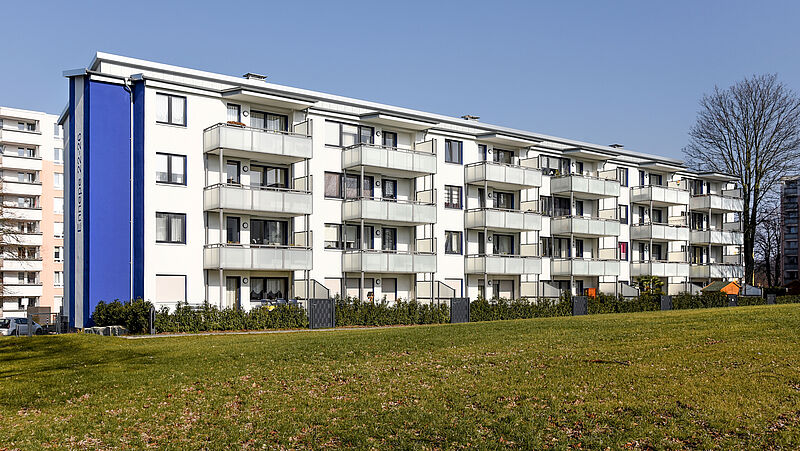 Wärmedämmverbundsystem (WDVS) bei einen Wohnkomplexes in Bochum durch den Malerbetrieb Ingenbleek aus Dortmund